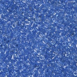 （詰め替えサービスあり）ガラスシードビーズ  トランスペアレント  ラウンド  ligoht blue  8/0  3mm  穴：1mm  約12 G /袋&nbsp;SEED-C013-3mm-6