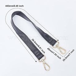 Diypuレザー編みかぎ針編みバッグ  底付き  ドローストリングとショルダーストラップ  DIYクラフトショルダーバッグアクセサリー用  ブラック  252x122x9mm&nbsp;DIY-WH0171-14