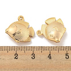 真鍮チャーム  18KGP本金メッキ  魚  18x17.5x5mm  穴：1mm&nbsp;KK-U006-08G-03