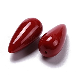 レトロなスタイルの樹脂ビーズ  ティアドロップ  レッド  35x16.5x16mm  穴：1.5mm&nbsp;RESI-C005-01B