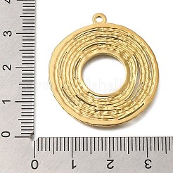 PVD真空メッキ201ステンレススチールペンダント  フラットラウンドのチャーム  18KGP本金メッキ  33x30x1.5mm  穴：1.6mm&nbsp;STAS-C111-12G