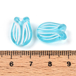 透明なアクリルビーズ  花  空色  16x11.5x7mm  穴：2mm  約746個/500g&nbsp;TACR-T028-49