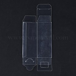 長方形の透明なプラスチックのPVCボックスギフト包装  防水折りたたみボックス  おもちゃやカビ用  透明  展開：21.2x8cm  完成品：4x4x12cm&nbsp;CON-F013-01N