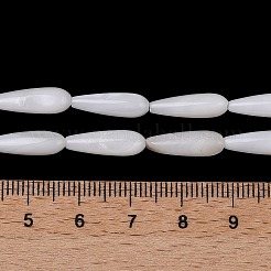 天然淡水シェルビーズ連売り  ティアドロップ  貝殻色  15.5x5mm  穴：0.4mm  約25個/連  15.08''（38.3センチメートル）&nbsp;SHEL-A004-03A