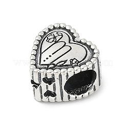 925スターリングシルバーヨーロピアンビーズ  ハート  乙女座  9.5x9.5~10x7mm  穴：4.5mm&nbsp;STER-R005-02AS-06