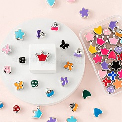 60個6スタイルガールシリーズUVメッキアクリルヨーロピアンビーズ  エナメル  大穴ビーズ  バタフライ＆ハート＆ハンドバッグ＆フラワー＆クラウン  ミックスカラー  10~13x10~17x8~9mm  穴：4~5mm  10個/スタイル&nbsp;OACR-LS0001-09