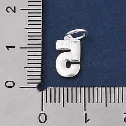 ナンバーシリーズ 925 スターリングシルバーチャーム  スタンプ925個と丸カン付き  銀色のメッキ  5  10.5x6x1.5mm&nbsp;STER-Q002-01F