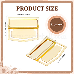 ステンレス製のブックマーク  ミニインデックスクランプラベルクリップ  文房具ギフト  ゴールドカラー  28.5x35x2mm  12個/セット&nbsp;AJEW-WH0596-116G