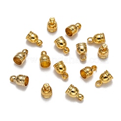 真鍮製コードエンドパーツ  ゴールドカラー  8x5mm  穴：1mm  内径：4mm&nbsp;X-KK-D217-8x5-G
