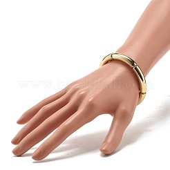 女性のための分厚いアクリル湾曲チューブビーズストレッチブレスレット  ゴールド  内径：2インチ（5.2cm）&nbsp;X-BJEW-JB07628