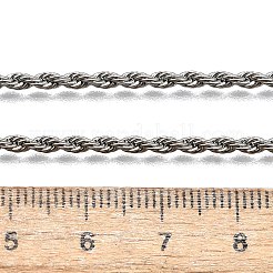 変色しにくい304ステンレススチールロープチェーンネックレス  カニカン付き  ステンレス鋼色  19.9インチ（50.5cm）&nbsp;STAS-S029-01