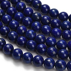 天然石ラピスラズリビーズ連売り  ラウンド  グレードAAA  8~8.5mm  穴：0.6~0.7mm  約50個/連  15.55~15.75''（39.5~40センチメートル）&nbsp;G-H329-C01-8mm