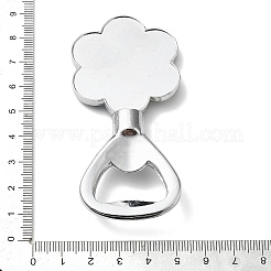 亜鉛合金ボトルオープナーカボション部品  ベゼルカップセッティング  プラチナ  花  83x39.5x11.5mm  トレイ：41.5x38mm&nbsp;PALLOY-D312-01P-07