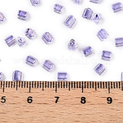 内側が透明なガラスシードビーズ6/0個。  三角形  ライラック  3.5x3.5x3.5mm  穴：0.9mm  約4500個/ポンド&nbsp;SEED-N006-003E
