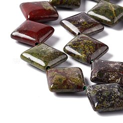 天然石ドラゴンブラッドビーズ連売り  菱形  18~19x18~19x6mm  辺の長さ：15~15.5mm  穴：1.4mm  約21個/連  15.75''（40センチメートル）&nbsp;G-L254-14