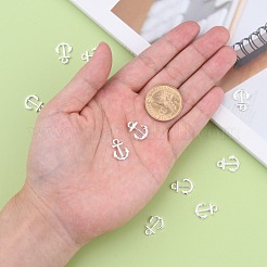 アンカー真鍮ペンダント  銀色のメッキ  16x11.5x1.8mm  穴：2mm&nbsp;ZIRC-F022-64S