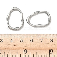304ステンレススチールリンクリング  不規則な楕円形のリンク  変色しない  ステンレス鋼色  25.5x18x2.5mm  内径：20x13.5mm&nbsp;STAS-K267-20A-P