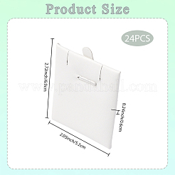 PUレザー＆スポンジジュエリーペンダントネックレスディスプレイカード24枚  長方形  ホワイト  6.9x5.2x0.6cm&nbsp;NDIS-SP0001-03B-02