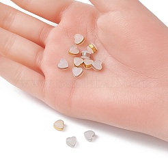 12 個 2 色のシリコンベルトピアスバックキャッチ  イヤーナット  真鍮パーツ  ハート  プラチナ·ゴールデン  6.3x6x5mm  6個/カラー&nbsp;SIL-YW0001-16