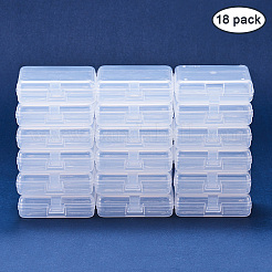 クリアプラスチックビーズ収納ケース  直方体の  透明  6.2x5.8x1.7cm  18個/セット&nbsp;CON-BC0004-61