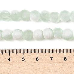つや消しクラックルガラスビーズ連売り  ロンデル  アクアマリン  6x5.5mm  穴：1mm  約145個/連  31.10''（79センチメートル）&nbsp;GLAA-U001-6mm-M01