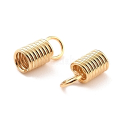 304ステンレススチールコードエンド  コラム  18KGP本金メッキ  10.5x4.5mm  穴：3mm  内径：3mm&nbsp;STAS-C044-03A-G