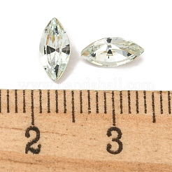 ガラスラインストーンカボション  尖ったバック＆バックメッキ  多面カット  馬の目  光azore  8x4x3mm&nbsp;RGLA-L029-12A-161