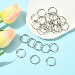 304ステンレススチール製スプリットリング50個  ダブルループ丸カン  ステンレス鋼色  18x2.5mm  内径約15mm  単線：1.25mm&nbsp;STAS-FS0002-06