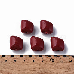 不透明なアクリルビーズ  ポリゴン  暗赤色  17.5x15.5x11mm  穴：2mm  約230個/500g&nbsp;MACR-S373-15A-A01