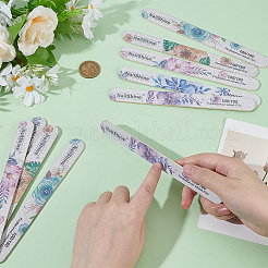 50個 5スタイル プリント木製&スポンジ 両面ネイルアート マニキュア バッファーファイル  マニキュアストリップ  バニシングスティック  花柄とオーバル  ミックスカラー  17.8x1.9x0.25cm  10個/スタイル&nbsp;MRMJ-WR0001-06