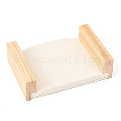 竹材ジュエリーディスプレイ  スエード生地入り  ブレスレットディスプレイ用  リネン  11.5x15.5x4.1cm&nbsp;BDIS-O005-01A
