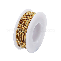 DIY 304 ステンレス ジュエリー製作キット  10mのカーブチェーンを含む  20個のカニカンと30個の丸カン  ゴールドカラー  2x5x2.5mm&nbsp;DIY-CJ0001-64