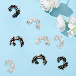 60色合金ビーズキャップ2個  花  アンティークシルバー＆シルバー  13x17.5x10mm  穴：2mm  30個/色&nbsp;FIND-SC0017-70