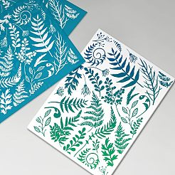 シルクスクリーン印刷ステンシル  木に塗るため  DIYデコレーションTシャツ生地  葉の模様  100x127mm&nbsp;DIY-WH0341-115