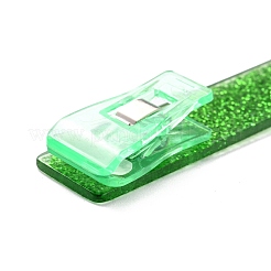 フェロアロイ  プラスチックとアクリルのキーホルダー  グリッターパウダー付き  非接触型カードエクストラクタ  女の子用カードプラー付きロングネイルカードエクストラクターキーホルダー用  長方形  グリーン  15.5cm&nbsp;KEYC-C048-02A