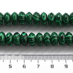 合成マラカイトビーズ連売り  ソーサービーズ  10x5mm  穴：0.7mm  約40個/連  8.19''~8.54''（20.8~21.7センチメートル）&nbsp;G-P559-A04-02