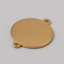 304ステンレススチールコネクタチャーム  フラットラウンド  ゴールドカラー  25.5x20x1mm  穴：1.6mm&nbsp;STAS-WH0043-24A-G