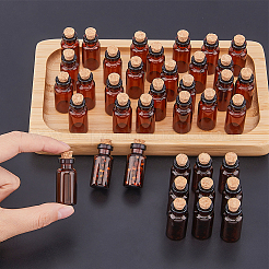 ガラス瓶  コルクプラグ付き  ウィッシングボトル  コラム  ココナッツブラウン  1.6x4cm  容量：3ml（0.10fl.oz）&nbsp;CON-WH0099-27