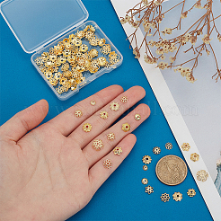 120種類のスタイルの合金ビーズキャップ12個  長持ちメッキ  花  18KGP本金メッキ  4.5~10x4.5~7.5x1.3~4mm  穴：1~2mm  10個/スタイル&nbsp;FIND-PH0022-80G