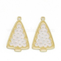 合金エナメルチャーム  ライトゴールド  クリスマスツリー  ライトカーキ  29x18.5x2mm  穴：1.6mm&nbsp;ENAM-E569-07