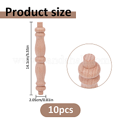 木製のスピンドル手すり  階段と家具の修復のための木製柱  バリーウッド  141x20.5mm&nbsp;FIND-WH0366-491B