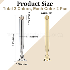 回転可能な合金製デスクトップペンホルダー4個（2色）  ペンオーガナイザーホルダー  オフィスツール  プラチナ·ゴールデン  18x80mm  内径：7.5mm＆3.2mm  2個/カラー&nbsp;ODIS-GF0001-13