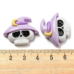 ハロウィーン不透明樹脂デコデンカボション  ライラック  スカル  22x27x7.5mm&nbsp;CRES-H002-02G