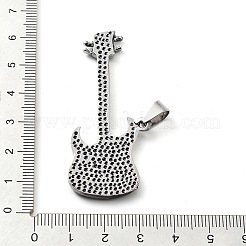 チベット風合金ビッグサイズペンダントトップ  ギターチャーム  アンティークシルバー  57.5x24x3mm  穴：7.5x4.5mm&nbsp;TIBE-L012-043AS-01