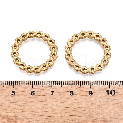 イオンプレーティング（IP）304ステンレススチールリンクリング  リング  18KGP本金メッキ  25x3mm  穴：1mm&nbsp;STAS-T064-45G
