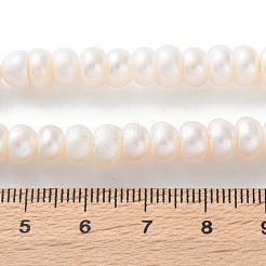 天然養殖淡水パールビーズ連売り  ロンデル  グレード3 A  古いレース  7~8mm  穴：0.7~0.8mm  約61~82個/連  13.46''~14.69''（34.2~37.3センチメートル）&nbsp;PEAR-I007-02N-03C