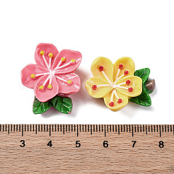 オペーク樹脂カボション  花  ミックスカラー  26x21x9mm&nbsp;RESI-R455-01K