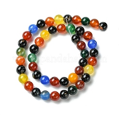 天然石瑪瑙ビーズ連売り  染め＆加熱  ラウンド  8~8.5mm  穴：1mm  約48個/連  15.1インチ&nbsp;X-G-F417-05-8mm