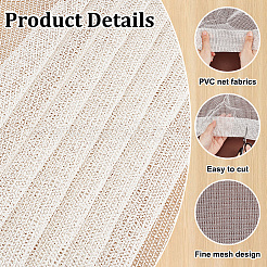 PVCネット生地  滑り止めマットレスパッド  ソファ用  カウチ  椅子のクッション  ホワイト  2000x2000x0.5mm&nbsp;DIY-WH0661-50C