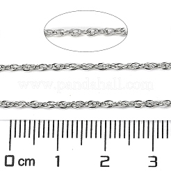 変色しにくい304ステンレススチールロープチェーン  溶接されていない  スプールで  ステンレス鋼色  2.2x1.5x0.2mm  約328.08フィート（100m）/ロール&nbsp;CHS-C010-01A-P